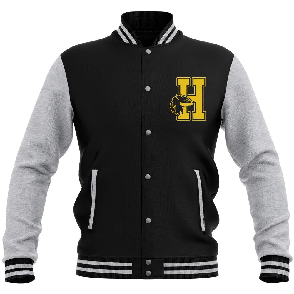 Harry Potter Hufflepuff Varsity Jacket - Black/Grey - XXL Image 1