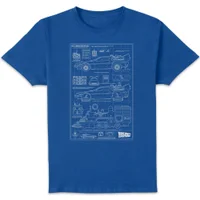 Back to the future Schematic Unisex T-Shirt - Blue