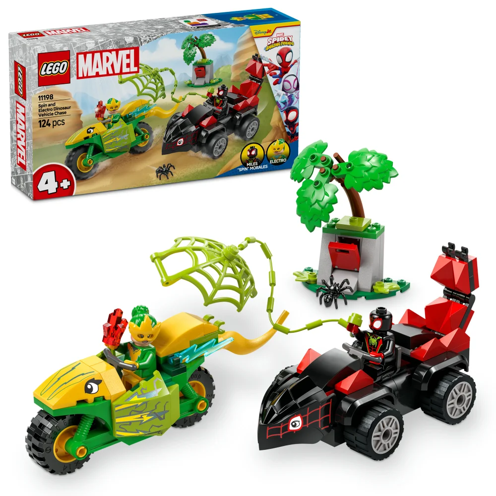 LEGO Marvel Spidey And His Amazing Friends Spin and Electro Dinosaur Vehicle Chase 11198 Image 1