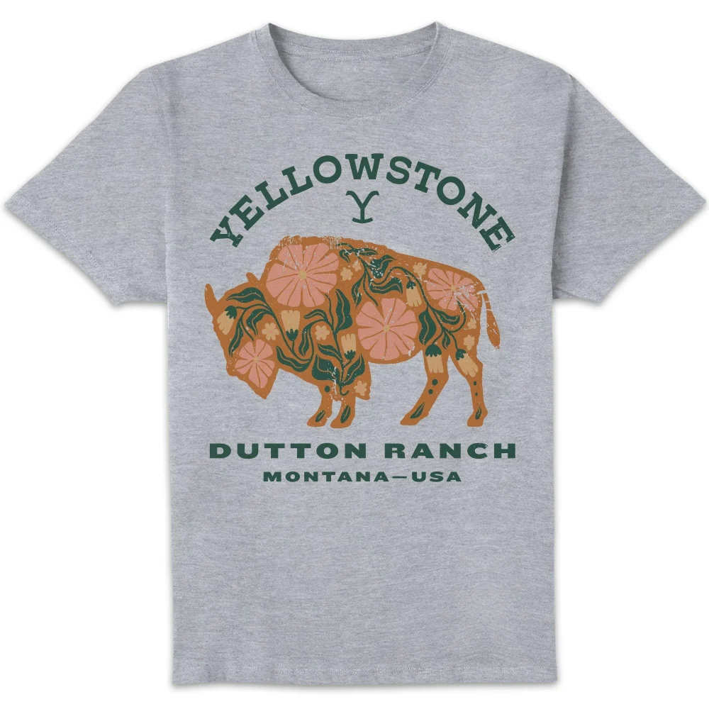 Yellowstone Buffalo Unisex T-Shirt - Grey - S Image 1
