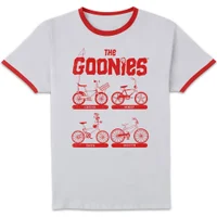 The Goonies Bikes Unisex Ringer T-Shirt - White/Red - undefined undefined