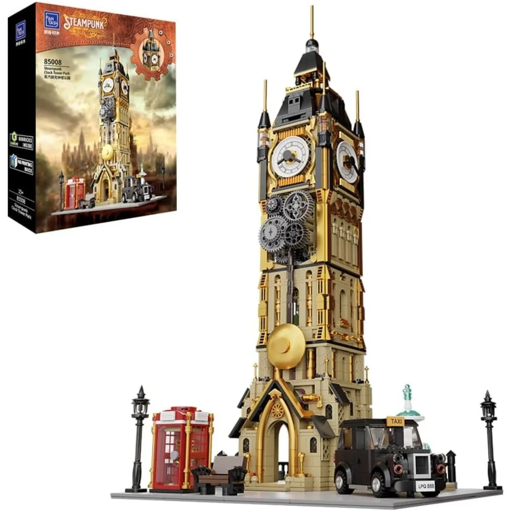 Original-Steampunk Series Construction Set Steampunk Clock Tower Park 58 cm Image 1