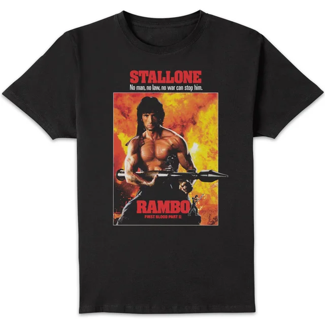 Rambo First Blood Part II Classic Poster Unisex T-Shirt - Black