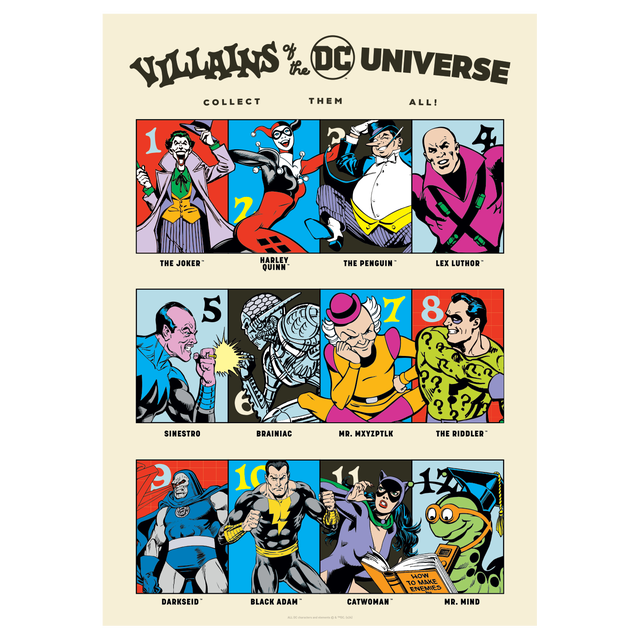 DC 90th Anniversary Villains Art print