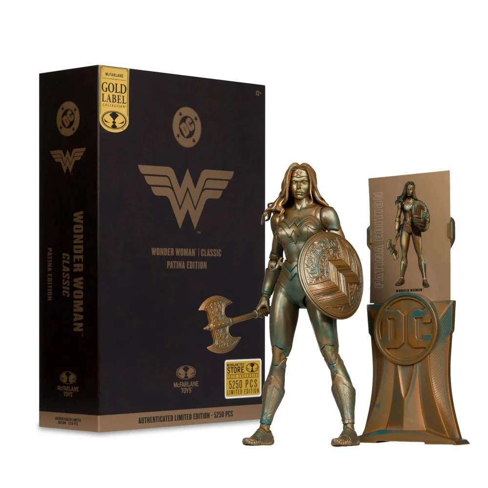 McFarlane DC Multiverse Classic Patina Wonder Woman Gold Label Version Action Figure (7") Image 1