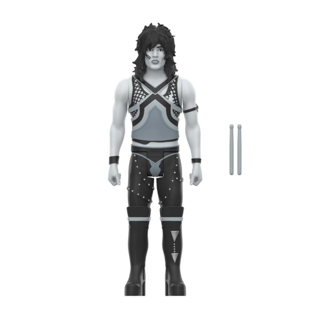 Super7 Motley Crue ReAction Wave 2 - Tommy Lee Shout at the Devil Black & White Edition Action Figure Image 1