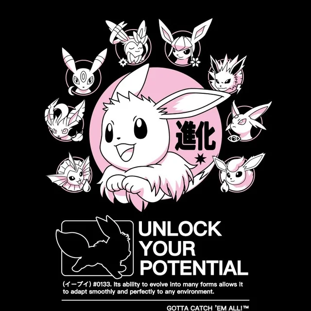Pokémon Circle Of Eevee Evolutions Unisex T-Shirt - Black
