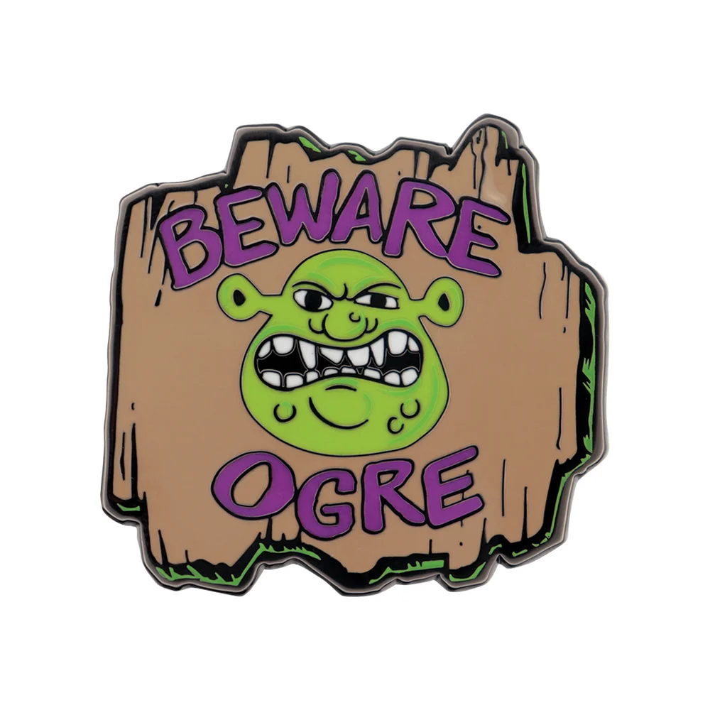 Shrek ‘Beware Ogre’ Pin Badge Image 1