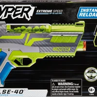 Nerf Hyper Impulse-40 Blaster, Spring-Open Hopper, Up To 110 FPS Velocity, 30 Nerf Hyper Rounds, Eyewear