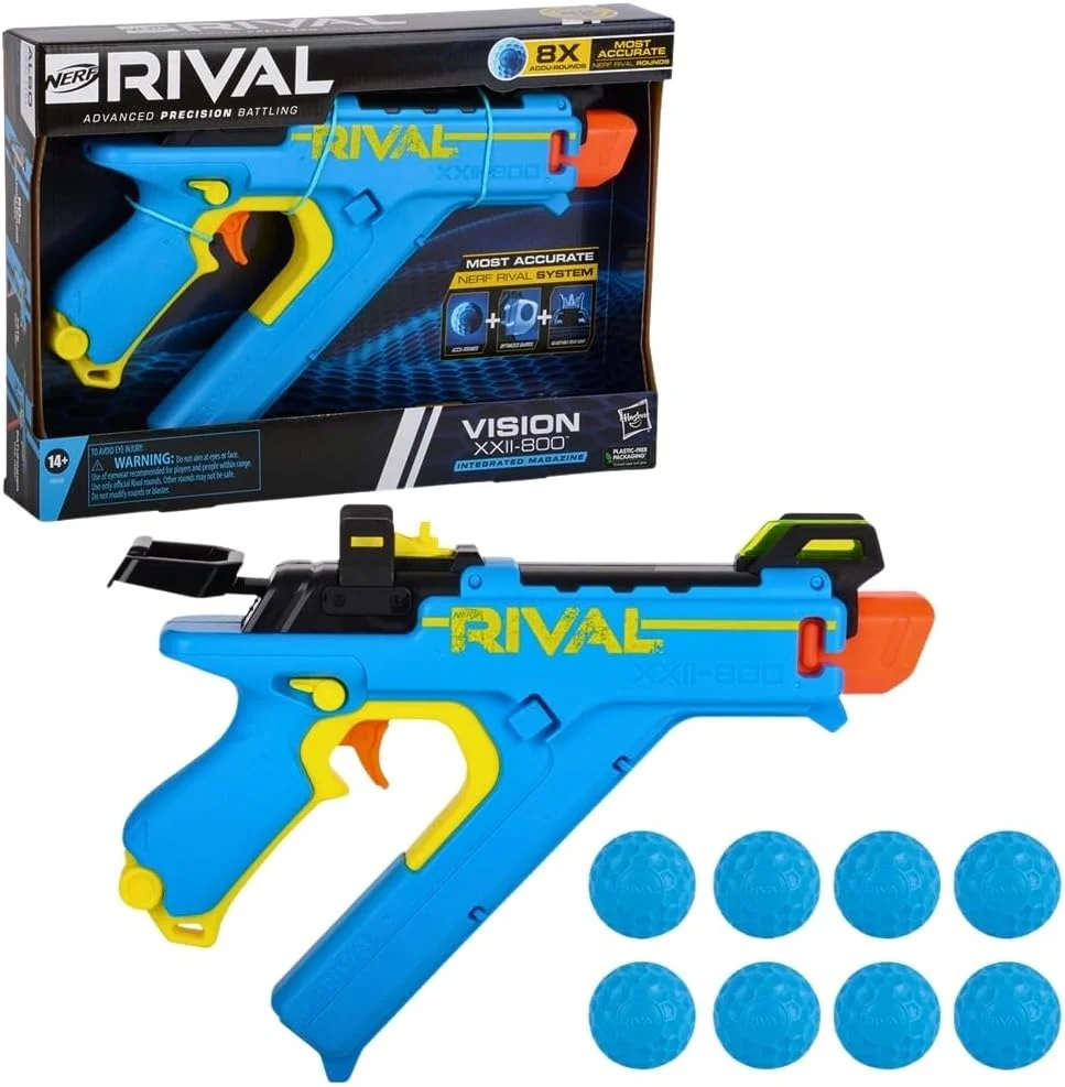 Nerf Rival Vision XXII-800 Blaster, Most Accurate Nerf Rival System, Adjustable Sight, 8 Nerf Rival Accu-Rounds Image 1
