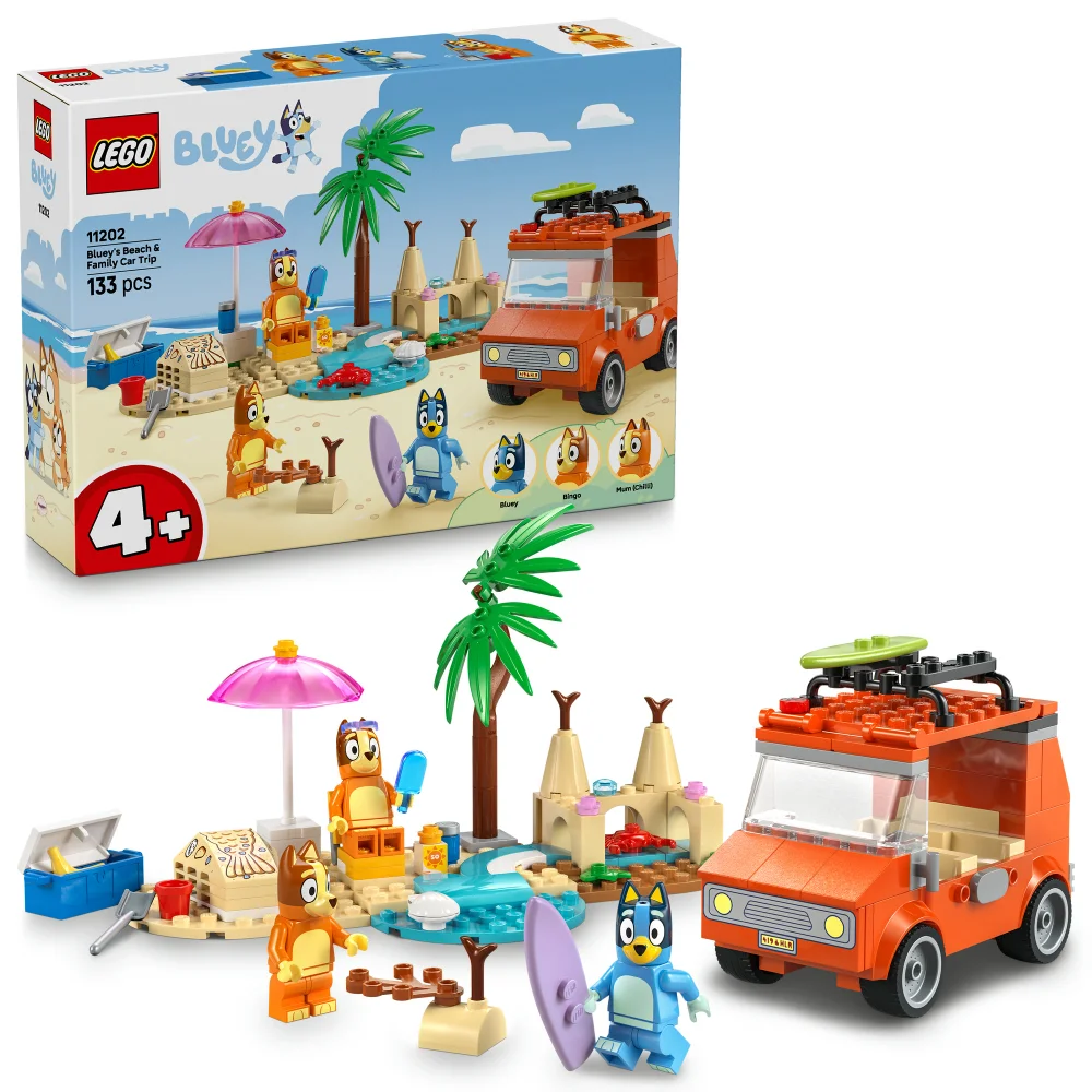 LEGO® Bluey: Bluey’s Beach & Family Car Trip, Preschool Toy Building Kit 11202 Image 1