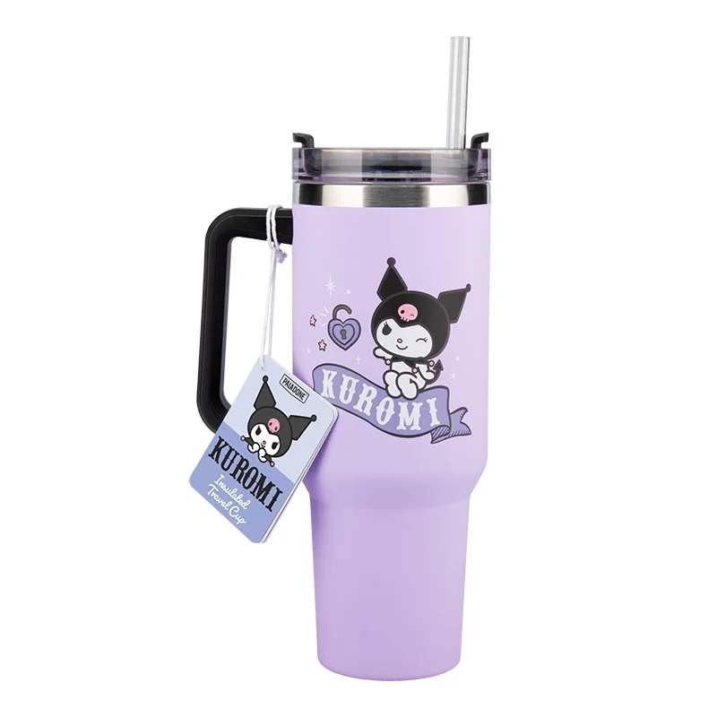 Hello Kitty Kuromi 900Ml Insulated Cup And Straw Image 1