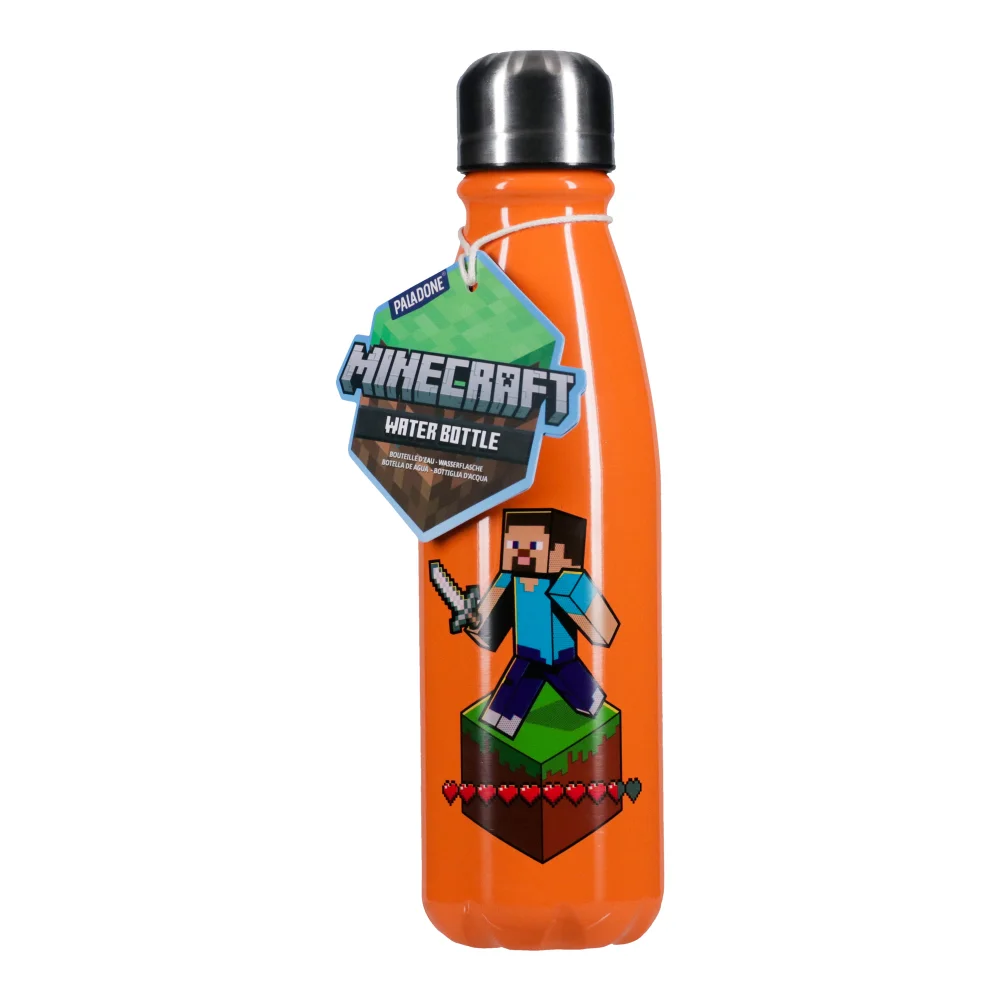 Minecraft Aluminium Water Bottle 600Ml Image 1