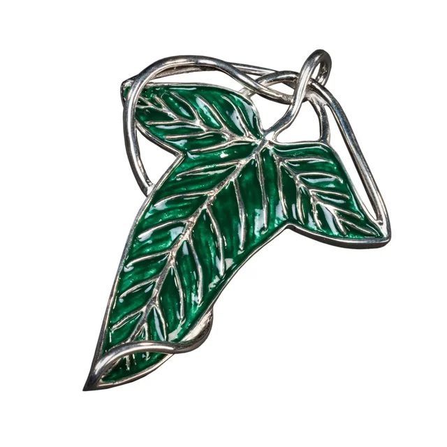 Weta Workshop Lord of the Rings Replica 1/1 Scale Elven Leaf Brooch & Chain (Sterling Silver)