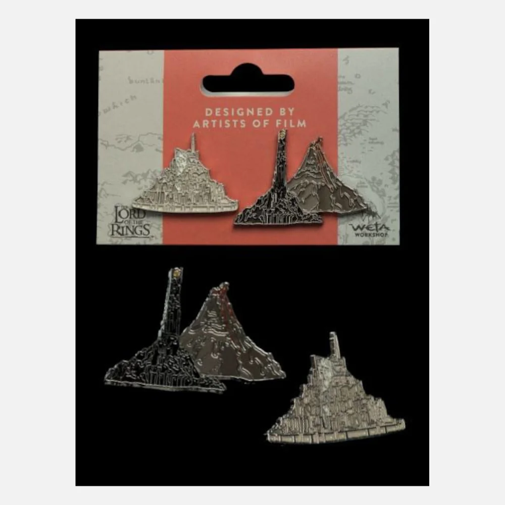 Weta Workshop Lord of the Rings Collectors Pins 2-Pack Minas Tirith & Mt. Doom Image 1
