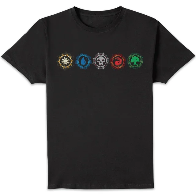 Magic: The Gathering Mana Symbols Unisex T-Shirt - Black