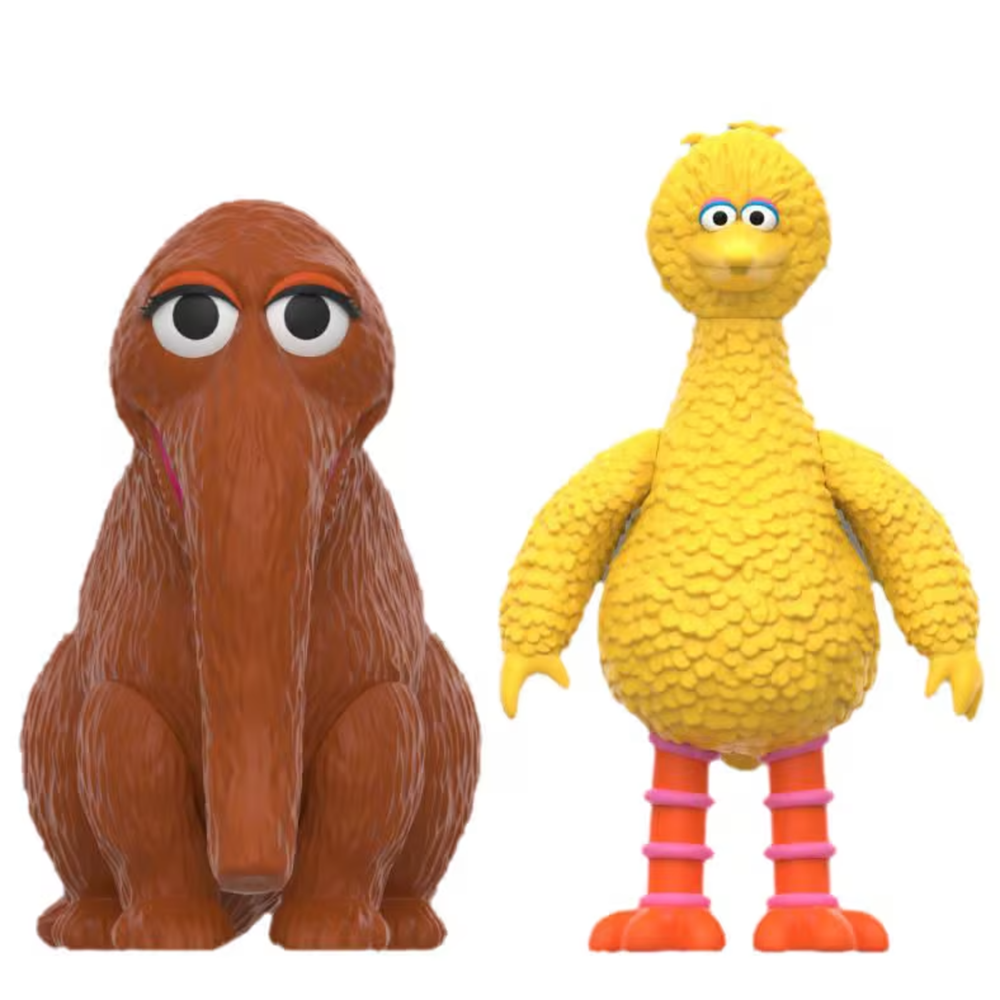 Super7 Sesame Street ReAction Big Bird and Mr Snuffleupagus Twin Pack Image 1