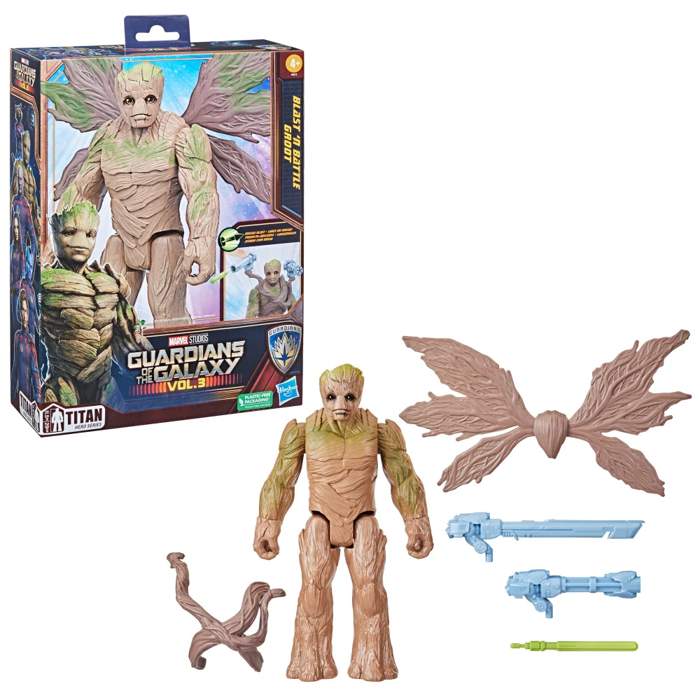 Hasbro Marvel Studios' Guardians of the Galaxy Vol. 3 Titan Hero Series Blast 'N Battle Groot Action Figure (11.5") Image 1