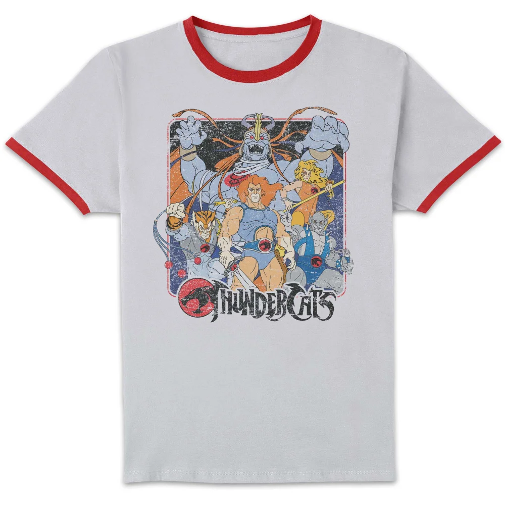 Thundercats Classic Lineup Unisex Ringer T-Shirt - White/Red - S Image 1