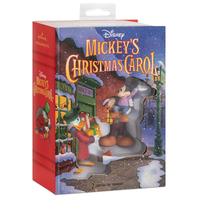 Hallmark Storied Moments Disney Christmas Ornaments - Set of 2 - Mickey's Christmas Carol