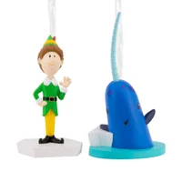 Hallmark Figural Elf and Narwhal Tree Ornament - undefined undefined