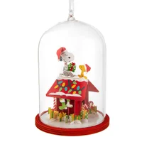 Hallmark Mixed Figural Signature Snoopy in Glass Cloche Tree Ornament - undefined undefined