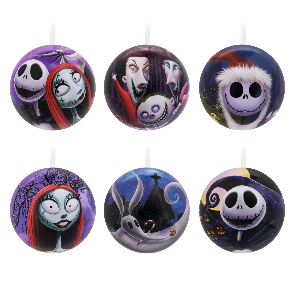 Hallmark Disney The Nightmare Before Christmas Tin Ball Christmas Ornaments, Pack of 12 Image 1