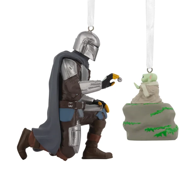 Hallmark Storied Moments Star Wars Ornaments - Set of 2 - The Mandalorian & Grogu