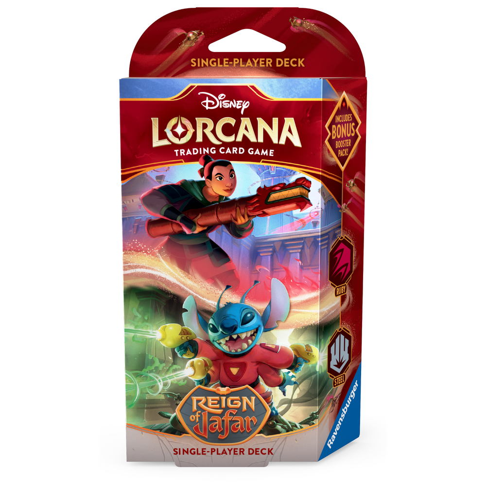 Disney Lorcana Trading Card Game Reign of Jafar Ruby & Steel Starter Deck Image 1