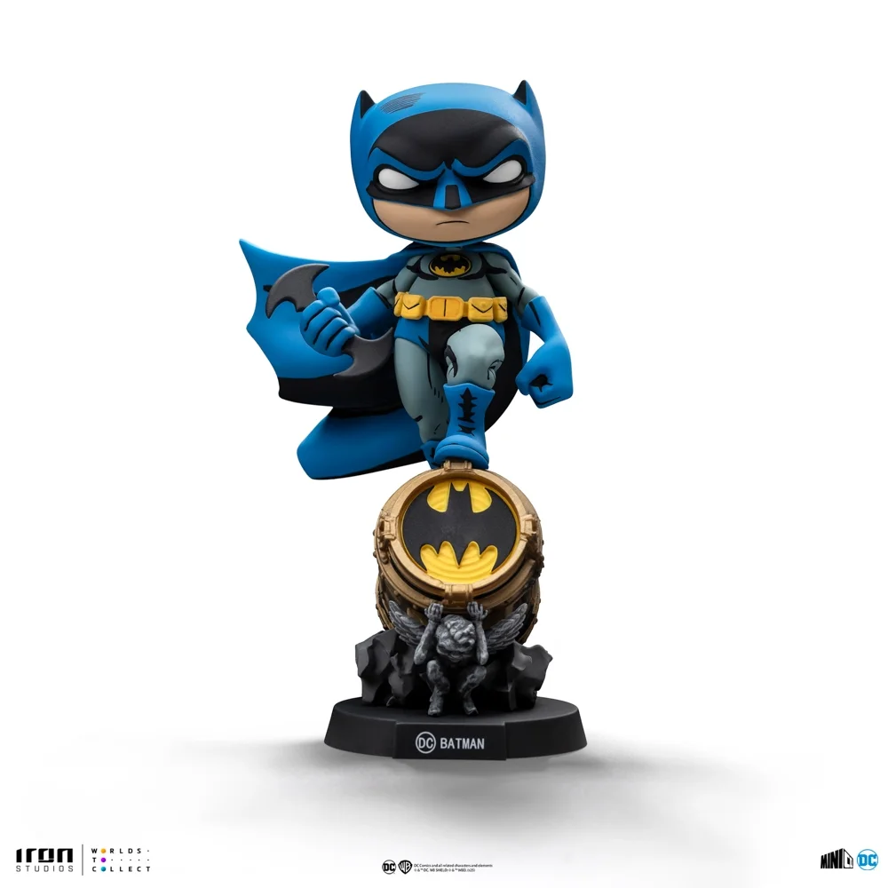 Iron Studios Batman Batman on Bat-Signal (Blue Variant) MiniCo Statue Image 1