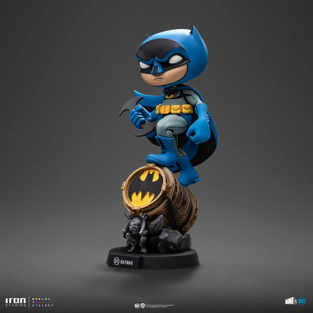 Iron Studios Batman Batman on Bat-Signal (Blue Variant) MiniCo Statue