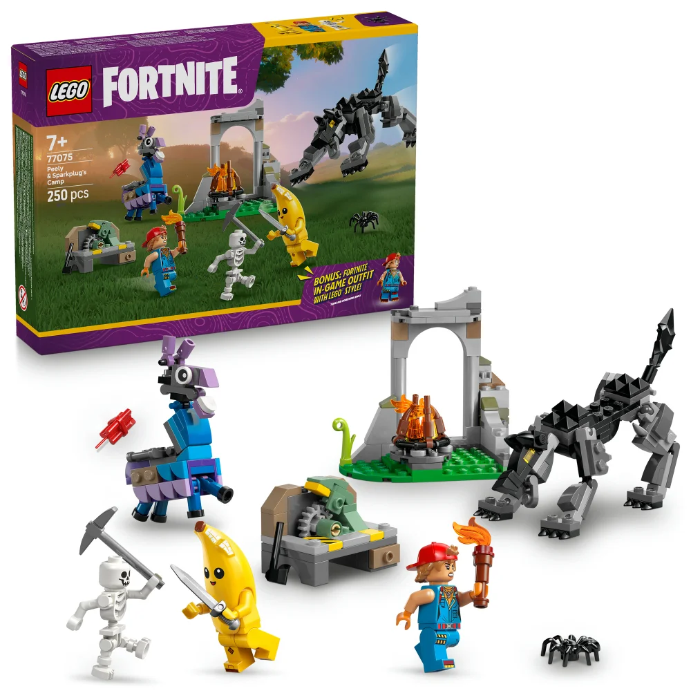 LEGO® Fortnite® Peely & Sparkplug’s Camp Video Game Building Set 77075 Image 1