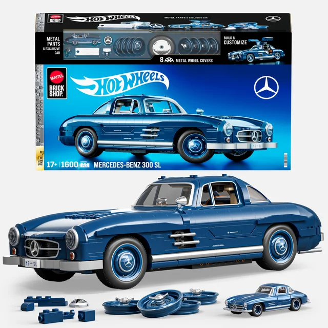 Mattel Brick Shop Hot Wheels Premium Mercedes-Benz 300 SL Building Set