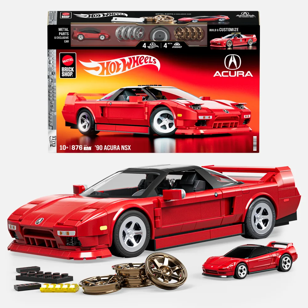 Mattel Brick Shop Hot Wheels Elite 90 Acura NSX Building Set Image 1