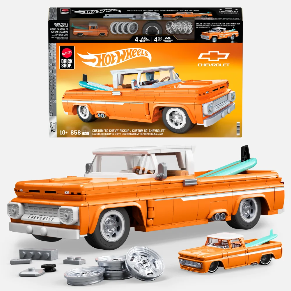 Mattel Brick Shop Hot Wheels Elite Custom 62 Chevy Pickup Building Set Image 1