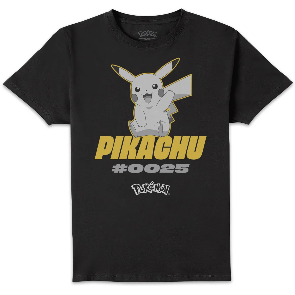 Pokémon Pikachu #0025 Unisex T-Shirt - Black - M Image 1