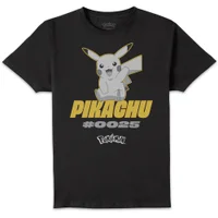Pokémon Pikachu #0025 Unisex T-Shirt - Black - undefined undefined