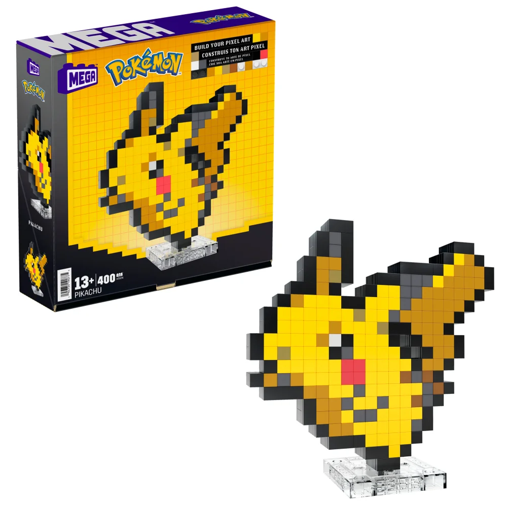 MEGA Pokémon Pikachu 3D Pixel Art Image 1