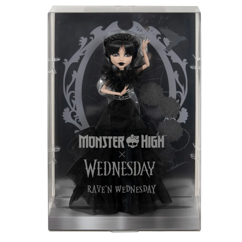 Monster High Wednesday: Wednesday Rave'n Dress Collectible Doll Image 1