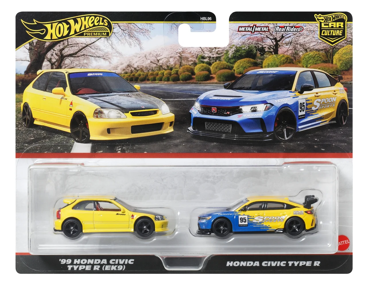 Hot Wheels Premium 2-Pack 2025 Mix 2 99 Honda Civic Type R (EK9) & 24 Honda Civic Type-R Image 1