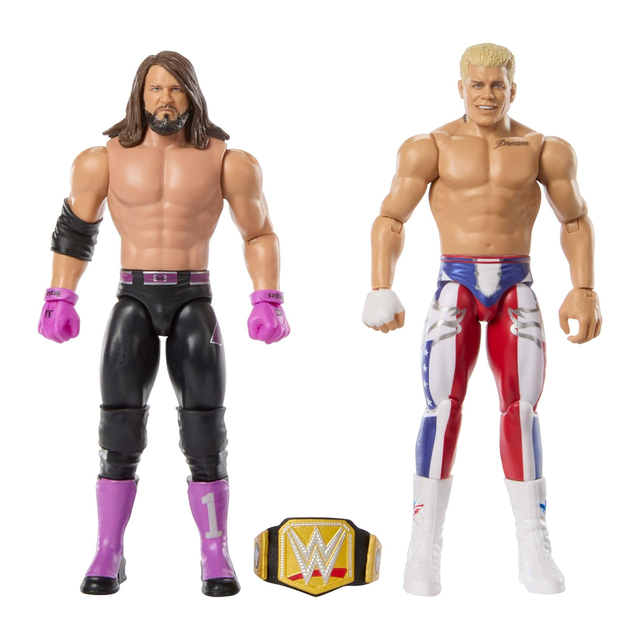 WWE Main Event Showdown 2-Pack Series 22 Cody Rhodes & AJ Styles Action Figures (6")