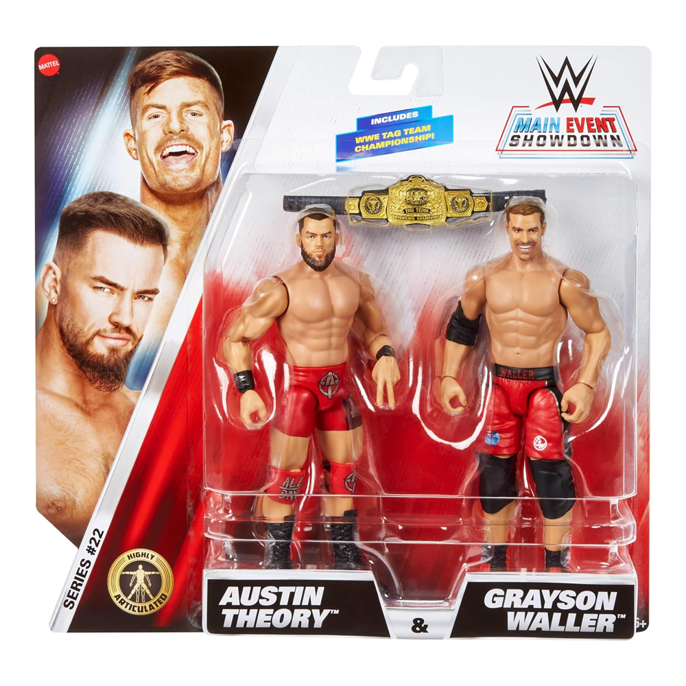 WWE Main Event Showdown 2-Pack Series 22 Austin Theory & Grayson Waller Action Figures (6") Image 1