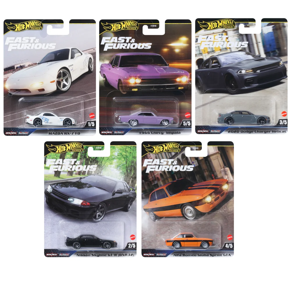 Hot Wheels Premium Fast & Furious 2025 Mix 2 Complete 5-Pack Bundle Image 1