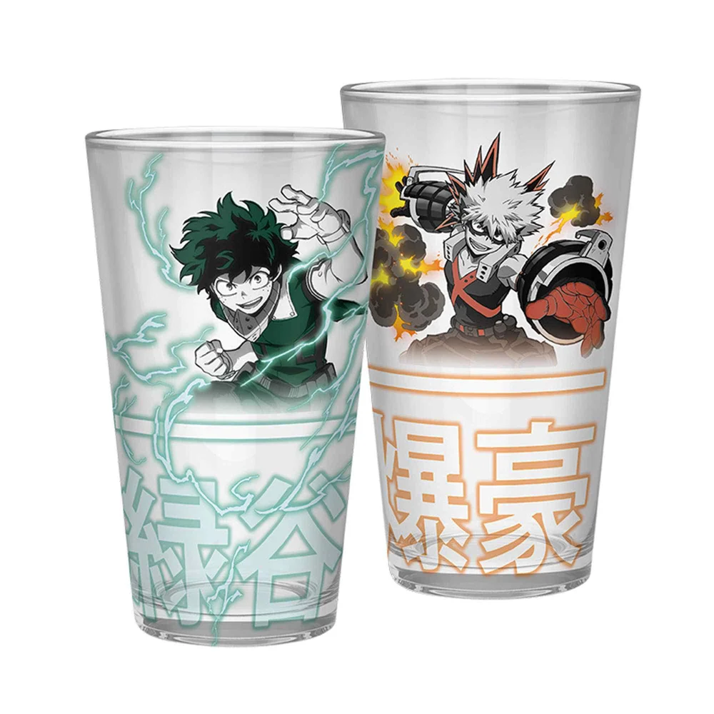 My Hero Academia Izuku & Bakugo 400ml Glass Image 1