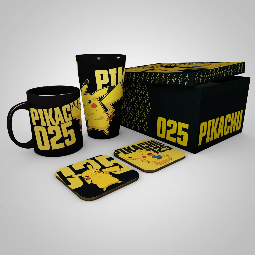 Pokémon Glow in the Dark Mug, 400ml Glass & 2 Coasters Collectable Gift Box Image 1