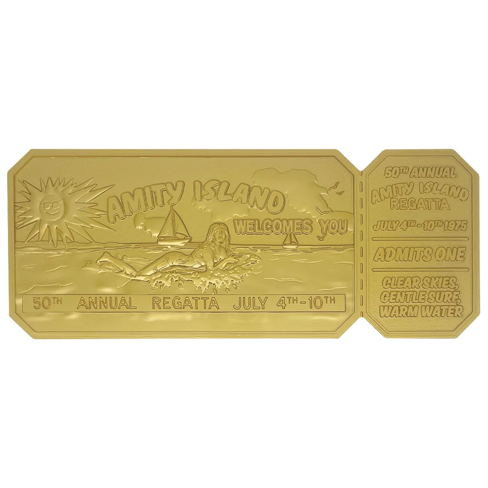 Jaws 50th Anniversary 24k Gold Plated Regatta Ticket Image 1
