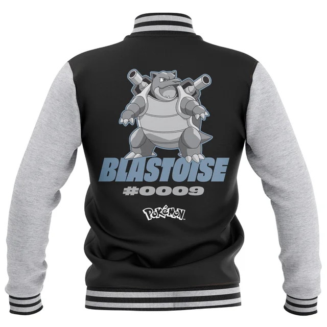 Pokémon Blastoise Unisex Varsity Jacket - Black/Grey