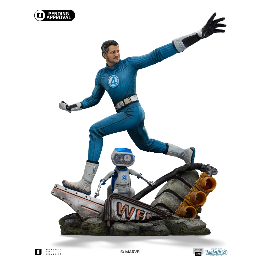 Iron Studios Fantastic Four Mr. Fantastic and H.E.R.B.I.E Art Scale 1/10 Statue Image 1