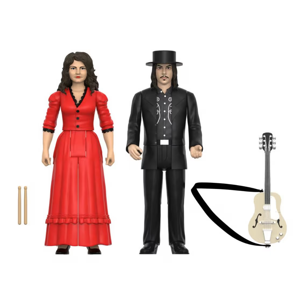 Super7 White Stripes ReAction Wave 1 The White Stripes 2-Pack (Get Behind Me Satan) Figures Image 1