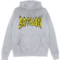 DC Comics Batman Text Fire Hoodie - Grey - undefined undefined